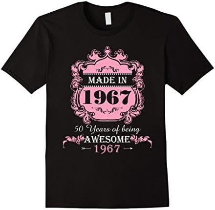 Men's Made In 1967 T Shirt- 50 Years Old 50th Birthday Gift 2XL Black