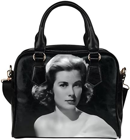 Popular PU Leather Female Shoulder Handbags Cross-body Bag Pouch with Grace Kelly Print (Small)