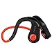 SWARK Bluetooth Jawbone Style Bone Conduction Headphones, IP66 Sweatproof Sports Earbuds with 6 Hours Play Time, Earphone with Mic, Titanium Headset in Red Black