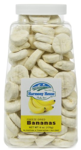 Harmony House Foods Freeze-Dried Banana, slices (6 oz, Quart Size Jar)