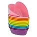 Freshware 12-Pack Silicone Heart Reusable Cupcake and Muffin Baking Cup, Six Vibrant Colors