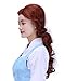 HDE Womens Adult Belle of The Ball Princess Wig Prestyled with Curl and Braid Brown
