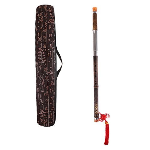 Baoblaze Chinese Black Bamboo Flute Bawu Pipe Concert Bau Tune F Ethnic Folk Music for Music Lovers