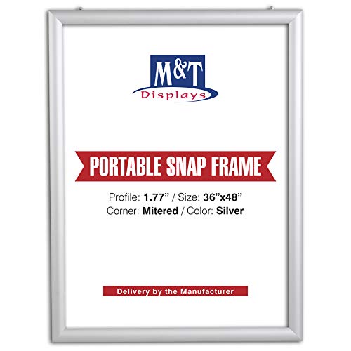 M&T Displays Portable Snap Frame, Poster Size, 1.77