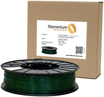 Fillamentum PLA Extrafill 3D Printer Filament Spool, Pearl Green