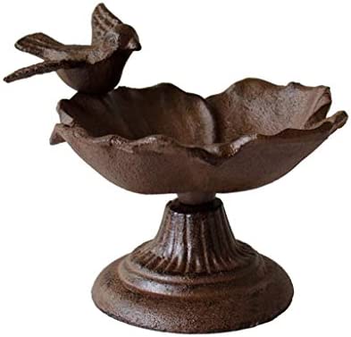 Jxxddq Bird Feeder Cast Iron Bird Bath Vintage Bird Feeding