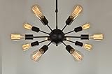 Electro_BP;Vintage Metal Large Chandelier With 12 Lights Black Finish