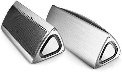 MDN 3D 10W High-Definition Bluetooth Speaker (Two Large 50MM 5W Drivers), 10 hour Play-time with Built-in Speakerphone For iPhone 5S, 5, iPad Air, Mini, Samsung Galaxy S5, S4, HTC, Tablets, PC - Silver
