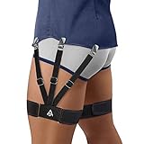 Men's Shirt Stays Garter - Adjustable Elastic Shirt Garters shirt tucker Shirt Holders Dress Hidden Suspenders with Locking, Non-Slip Locking ClampsBlack (2-Pack, 1-Pair)