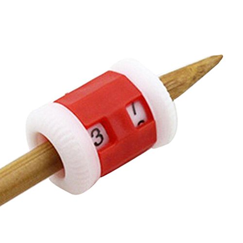 BleuMoo 1Pc Plastic Crochet Knitting Row Counter Round Stitch Tally Knitter Needle (L)