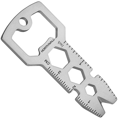 Stainless Steel Multi-tool Keychain, Edc Survival Tactical Gear, 14 Tools in 1 [Bottle Opener, Wrench, Screw Driver, Key Clip, etc. ] Universal Everyday Carry Pocket and Backpack Tool - Thumbnail 3