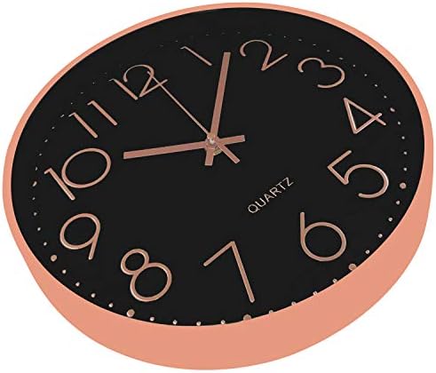 Modern wall clock with high-quality quartz movement, battery-operated.
