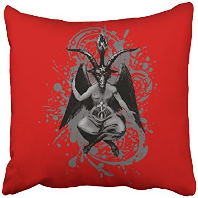 Accrocn Decorative Pillowcases Halloween Baphomet Horned God Of Witches And Witchcraft Throw Pillow Covers Cases Cushion Cover Case Sofa 16x16 Inches One Sided