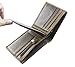 New Vintage Brown Leather Wallet With Chain Mens Bifold /Many Card Holder