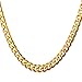 U7 Men 18K Yellow Gold/Black Gun Plated Stainless Steel Cuban Curb Chain Necklace,5 Length 18-30 Inches,3mm 6mm 9mm 12mm