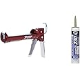 Newborn 930-GTD Caulking Gun Bundle with 10:1 Thrust Ratio, DAP Dynaflex 230 10.1oz Premium Sealant, and Accessories
