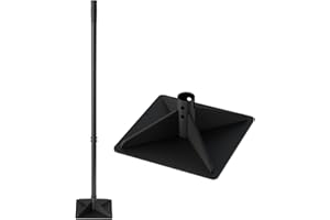 Ansionsol Thickened Garden Steel Tamper with 47 inch Adjustable Handle & Rubber Grip, 8"x8" Heavy Duty Soil Tamper Tool for Ground & Gravel Leveling, Steel Dirt Compactor for Yard, Sand, Driveway