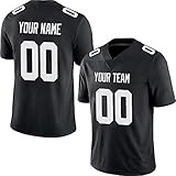 Pullonsy Black Custom Football Jerseys for Men Women Youth Embroidered Names and Numbers S-8XL Design Your Own