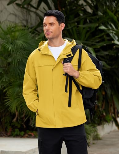 COOFANDY Men's Rain Jacket Waterproof Lightweight