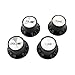 Musiclily Metric Top Hat Bell Knobs 2 Volume and 2 Tone Control Knobs Set for Epiphone LP SG Style Electric Guitar, Black with Silver Reflector
