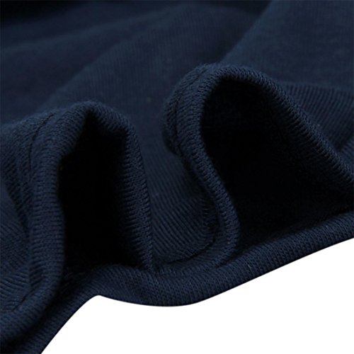 HANYI Women Summer Lace Sleeve Loose Shirt Blouse Casual Tank Tops (XL, Deep Blue)