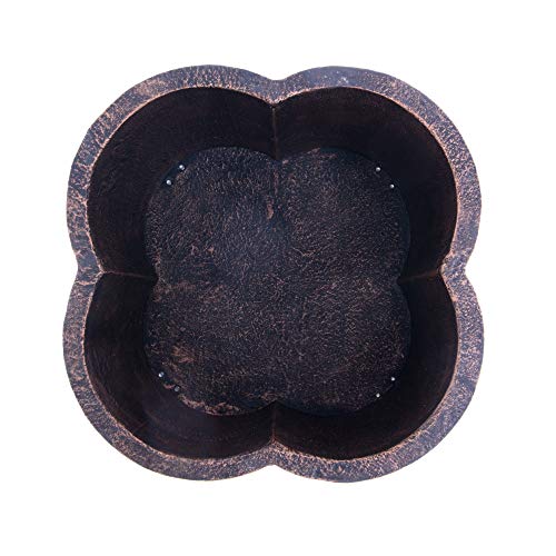 Pflanztopf Gusseisen Eckig Kleeblatt Form Höhe 45cm -Antik Kupfer Optik Blumentopf Pflanzkübel groß außen – Bild 4