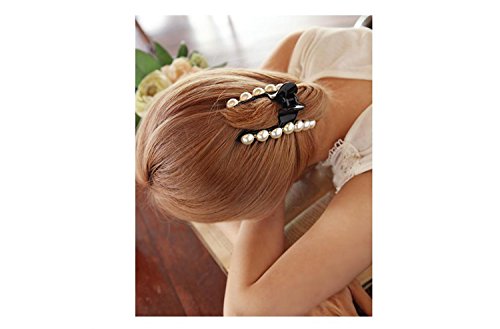 Wcysin 1pcs Pearl Hair Clip Pin Claw Barrettes Accessories for Women Girls - Thumbnail 3