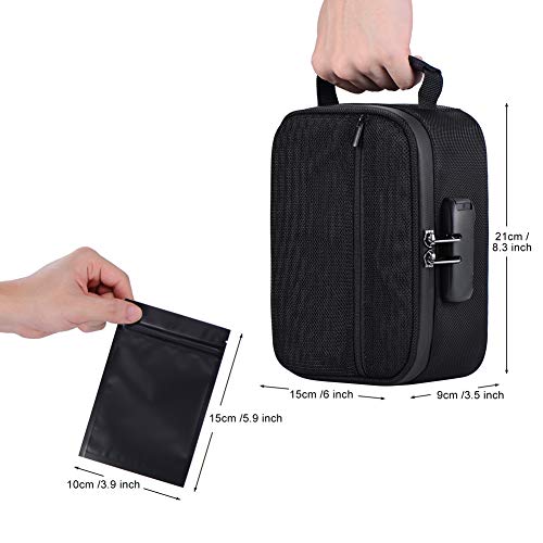 Upgraded Waterproof Smell Proof Bag (8.3x6x3.5”), Smell Proof Case with
