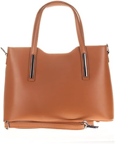 FIRENZE ARTEGIANI. Women Genuine Leather handbag.. TOTE Soft Leather Bag..MADE IN ITALY. GENUINE ITALIAN LEATHER31 5x22x12 cm. Color: Brown