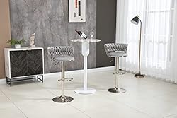 Kakotito 360° Velvet Swivel Bar Stools with Low