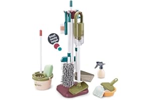 LONGJUNJUNFASHION Kids Cleaning Set, Cleaning Toys for Children, Pretend Play Kit Toddler Role Play Toys for Girls Boys Age 3+, Include Broom Mop Duster Dustpan Brushes Rag, Play House Game Toy (23 piece set)