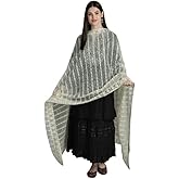 Exotic India Heavy Embroidered Net Dupatta With Paisley - Net