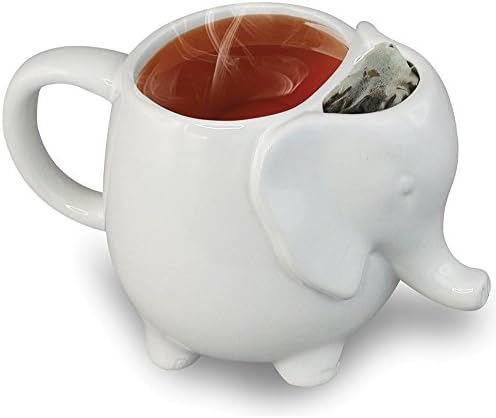 White Elephant Tea Ceramic Mug - Holds 15 Ounces - High Heat Resistant