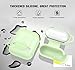 AirPods Protective Case, MoKo Silicone Cover Shock Proof Protective Cover Skin with Carabiner & Dustproof Plug for Apple Airpods Charging Case, Green (Glow in Dark)