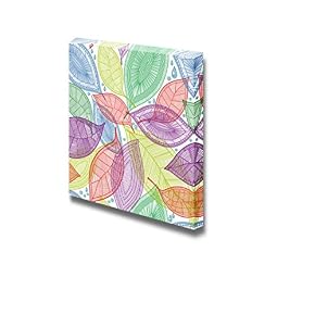 Seamless Abstract Color Leaves Wall Decor Wood Framed