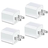 USB Wall Charger, 4-Pack Universal 5V/1A Mini Portable Travel Adapter High Speed Cube 1.0A Output for iPhone iPod Samsung HTC LG iPad Nokia (White)