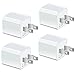 USB Wall Charger, 4-Pack Universal 5V/1A Mini Portable Travel Adapter High Speed Cube 1.0A Output for iPhone iPod Samsung HTC LG iPad Nokia (White)