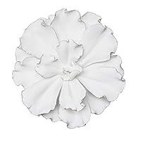 Sagebrook Home 12041 Flower Wall Plaque, White/Gold Polyresin, 20 x 20 x 5.5 Inches