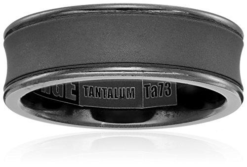 Tantalum 7.5mm comfort-fit wedding band with matte fini…