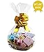 Wowfit Cello Bags,10 CT 24x30 inches Clear Cellophane Bags Perfect for Gift Baskets, Presents, Weddings, Bridal/Baby Showers and More (Flat, No Gusset, Ribbon Not included)