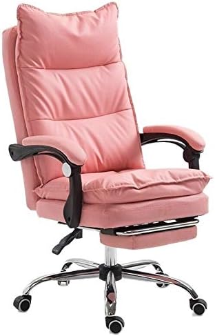 DASEXY With Footrest Wheel Boss Gaming Computer Office Chair Can Lie Synthetic Leather Massage Ergonomics Household Office Chairs (Color : Pink)