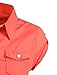 LE3NO Womens Lightweight Fitted Short Sleeve Button Down Shirt