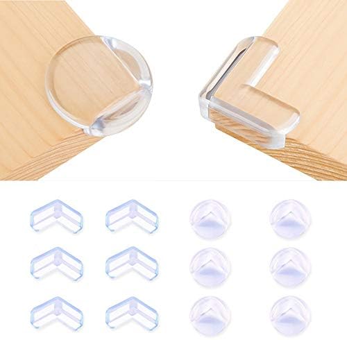 Aonso コーナークッション コーナー ガード 透明 12個セット L型6個 丸型6個 Aonso クリア コーナーカード 赤ちゃん ケガ防止 年配の方 ベビーガード 強力両面テープ付き 安全対策 強い粘着力 カドの保護 子供 安心クッションコーナー 地震対策 ランキングtop5 保育園