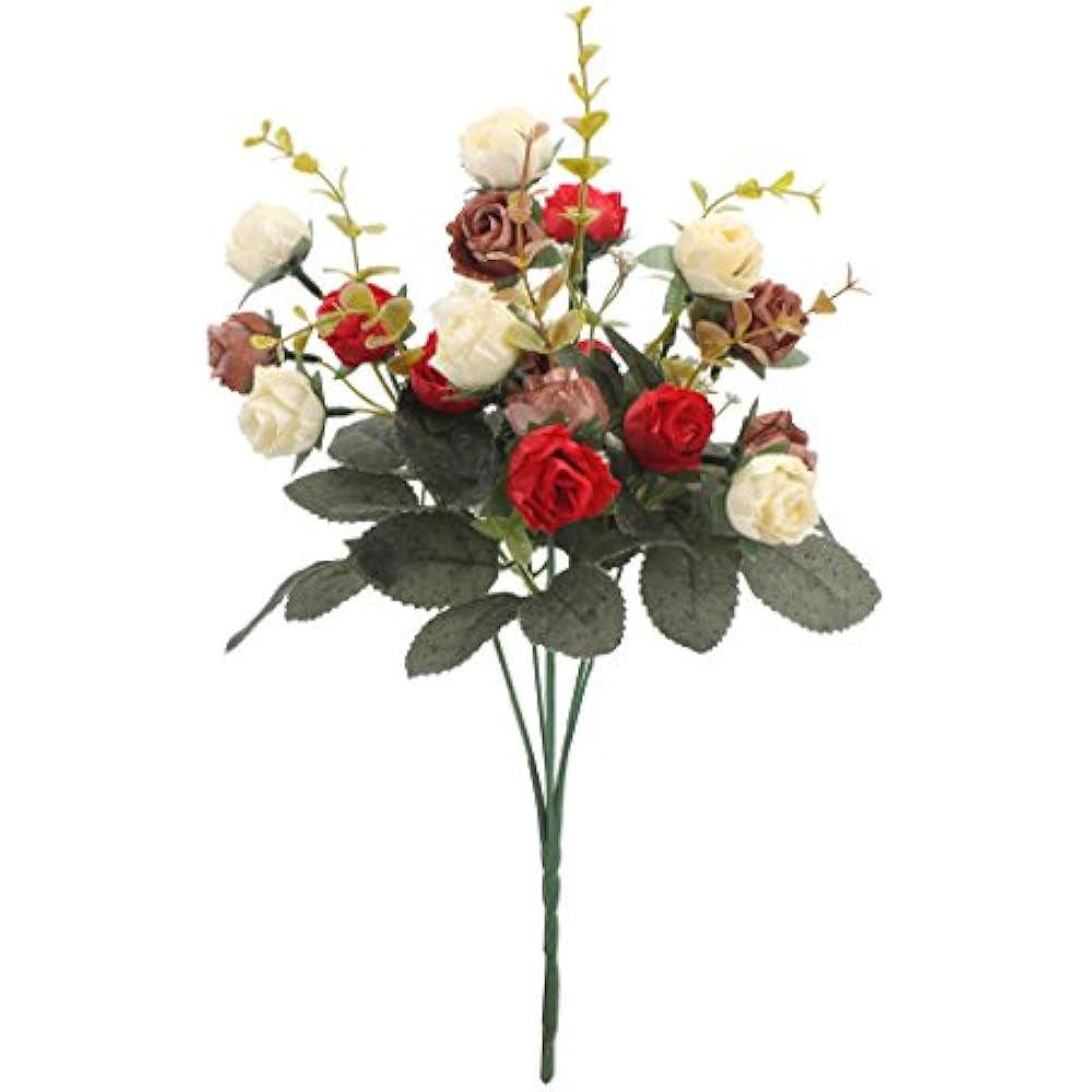 7 Branch 21 Heads Artificial Flowers Bouquet Mini Rose Wedding Home