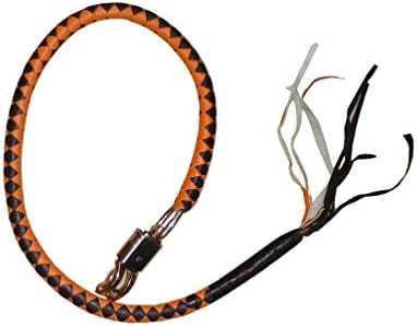 36" Orange And Black Leather Get Back Whip