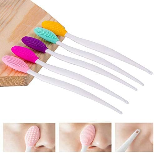 2-1 Double-Sided Silicone Exfoliating Lip Brush Tool, for Smoother and Fuller Lip Appearance,5 Pack