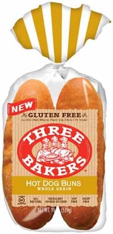 Three Bakers Gluten Free Whole Grain Hot Dog Buns (Pack of 6)
