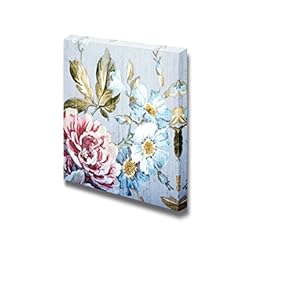 Canvas Prints Wall Art - Vintage Style Floral Victorian Pattern | Modern Wall Decor/Home Decoration Stretched Gallery Canvas Wrap Giclee Print & Ready to Hang - 12" x 12"