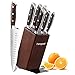 Knife set,7 Piece Kitchen Knife Set with Wooden Block,German High Carbon 1.4116 Stainless Steel Knife Block Set for Chef,Full-Tang