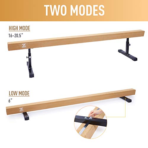 ZELUS Z Balance Beam Gymnastics for Kids, 8ft Adjustable Gymnastics